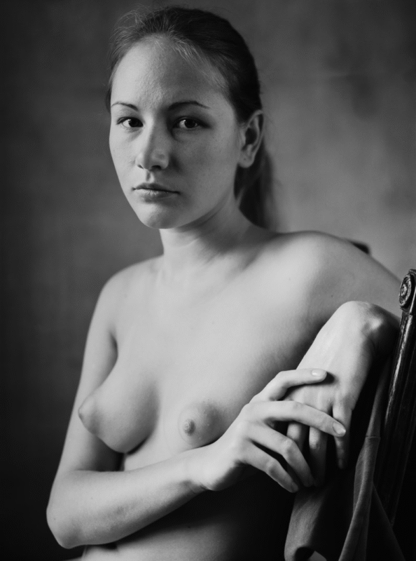 Sexy brunette girl naked - Black and white erotic photography - Artistic nudes