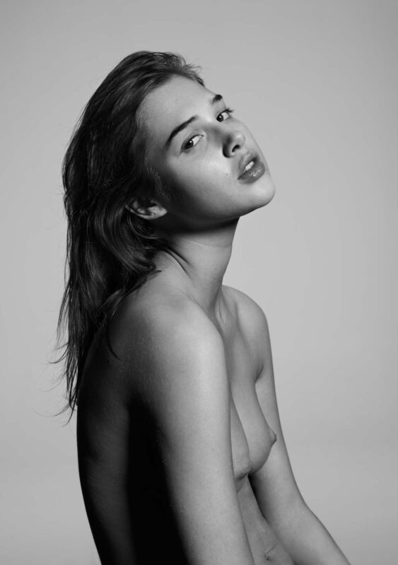 Sexy brunette girl naked- Black and white erotic photography - Artistic nudes